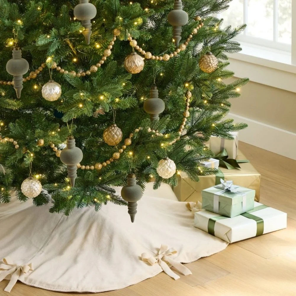 Velvet Bow Christmas Tree Skirt Cream Threshold Studio McGee